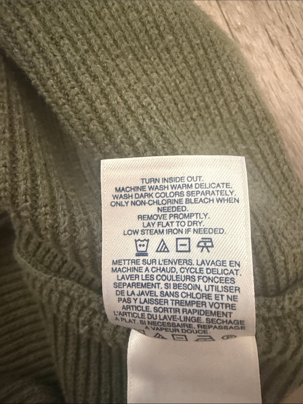 Lands' End Olive Ribbed Mock-Neck Sweater - Picture 9 of 10